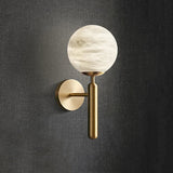 applique murale led créative boule laiton marbre style européen antique