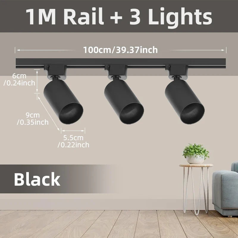 spot led sur rail pour éclairage intérieur et décoration
