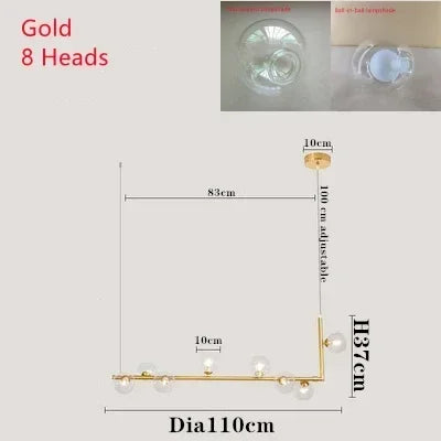 Kitchen Island Ceiling Chandelier Dining Table Glass Pendant Lamp Led Suspension Luminaire Hanging Light
