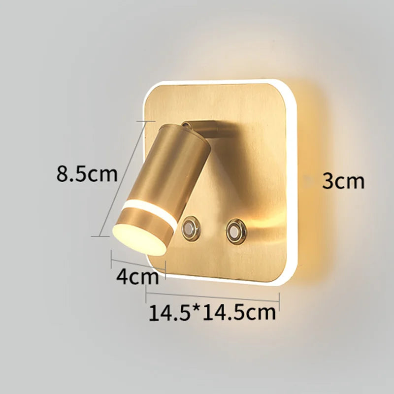 lampe de lecture led rotative avec port usb et interrupteur type-c