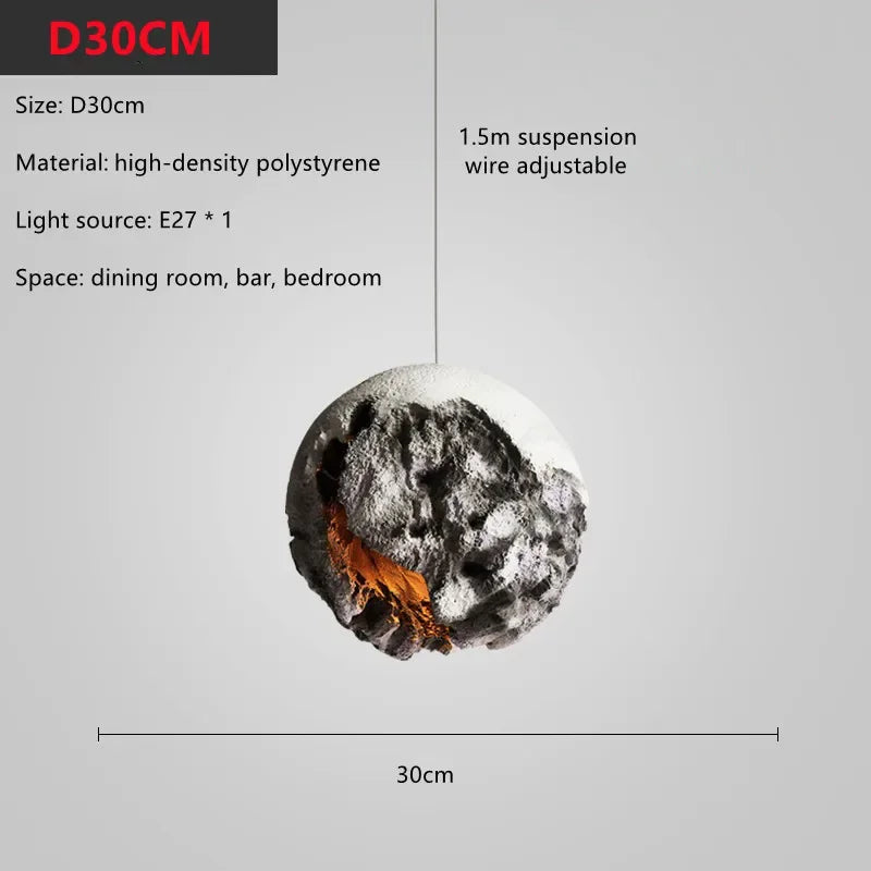 Irregular Planet Wabi Sabi LED Chandelier Restaurant Bedroom Model Room Lighting Creative Exhibition Hall Bar Decor Pendant Lamp