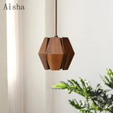 suspension rétro en bois massif pour un intérieur élégant