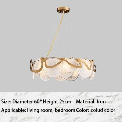 lustre LED de luxe pour décoration intérieure en verre élégant