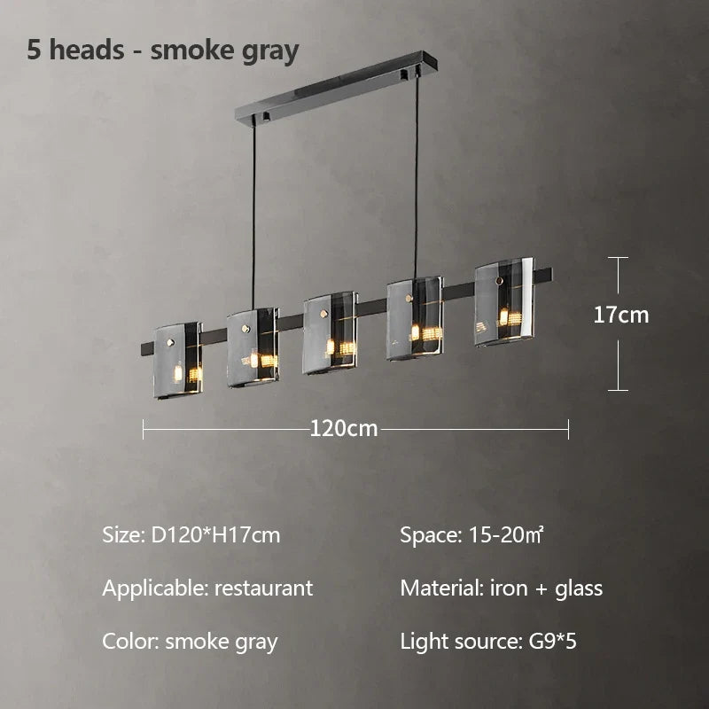 lustre italien minimaliste en verre pour éclairage moderne