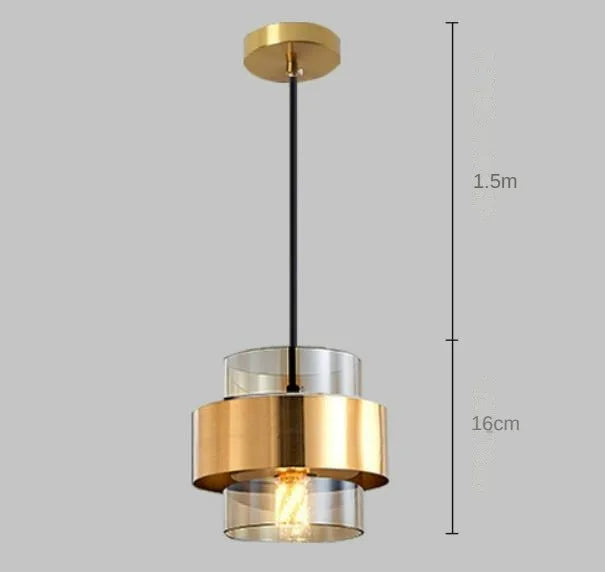 Suspension en verre moderne restaurant café bar suspension luminaire or fer forgé abat-jour en verre lampe suspendue créative