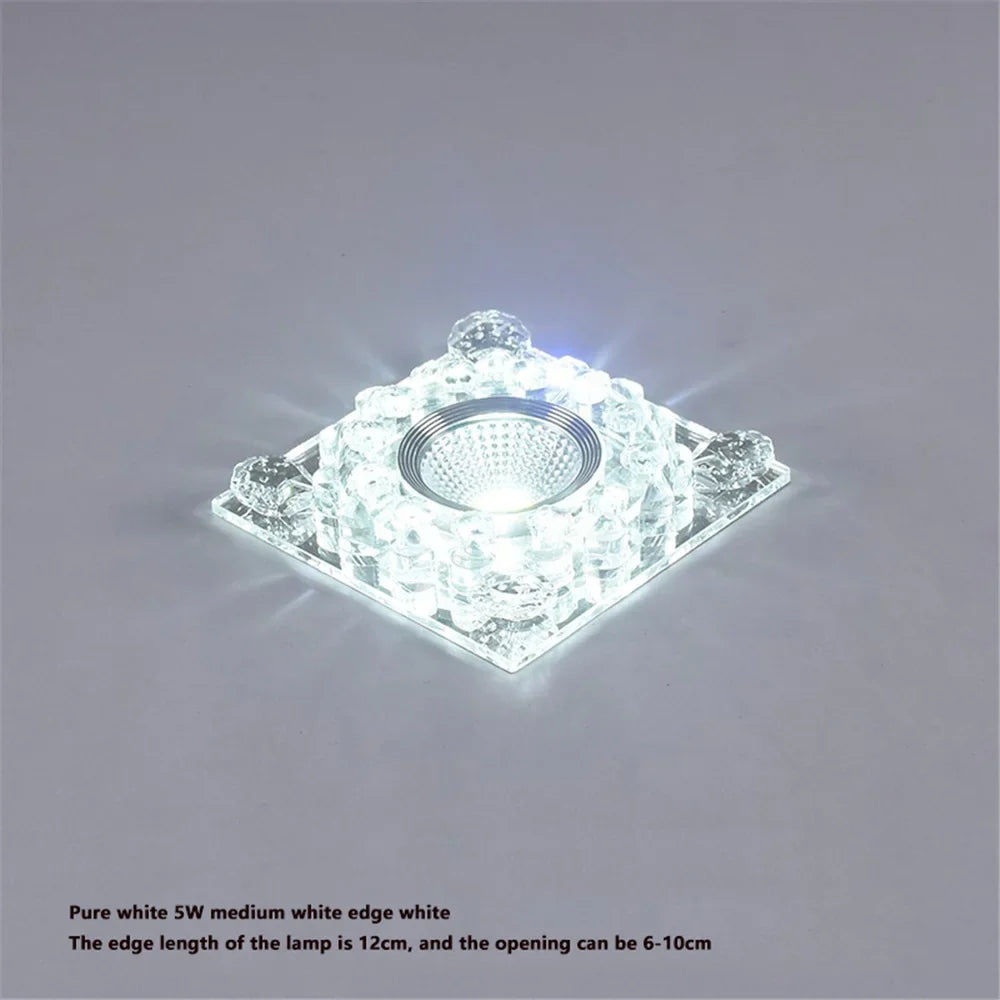 plafonnier led rgb carré en cristal pour décoration intérieure variée