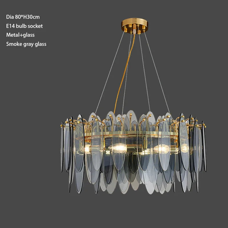 lustre en verre nordique pour décoration intérieure élégante