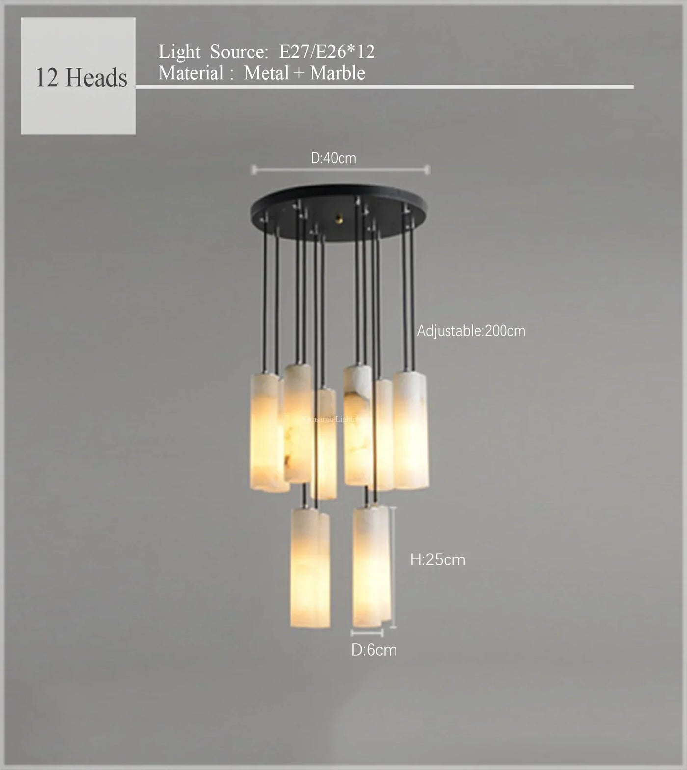 suspension en marbre naturel style nordique pour éclairage moderne