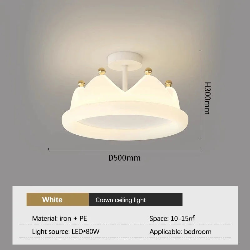 plafonnier créatif couronne led protection des yeux romantique pour enfants
