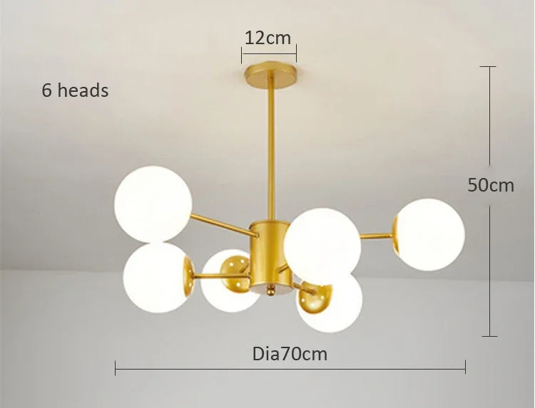 lustre moderne en verre pour intérieur lumineux