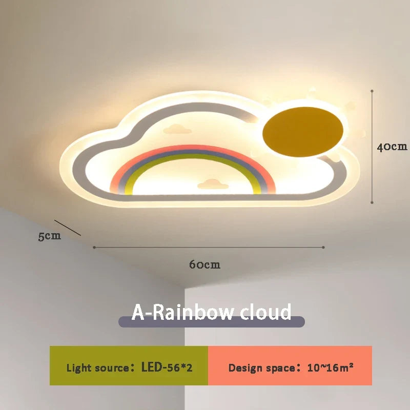 plafonnier nuage arc-en-ciel led pour chambre d'enfant