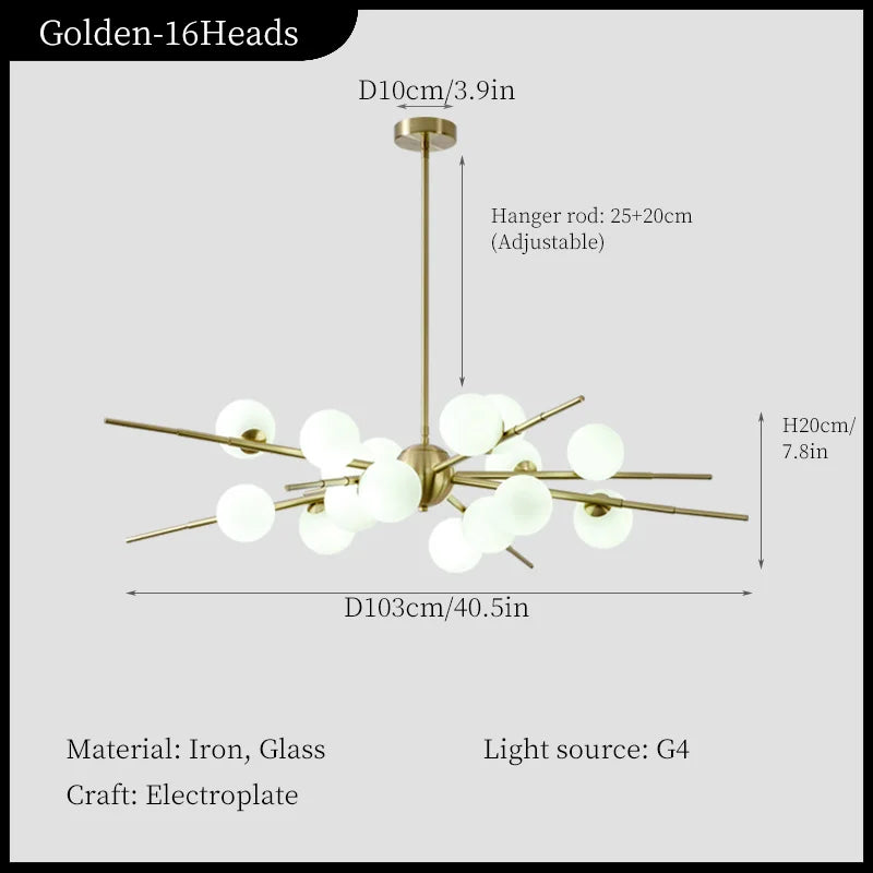 lustre nordique moderne en forme de branche de haricot magique