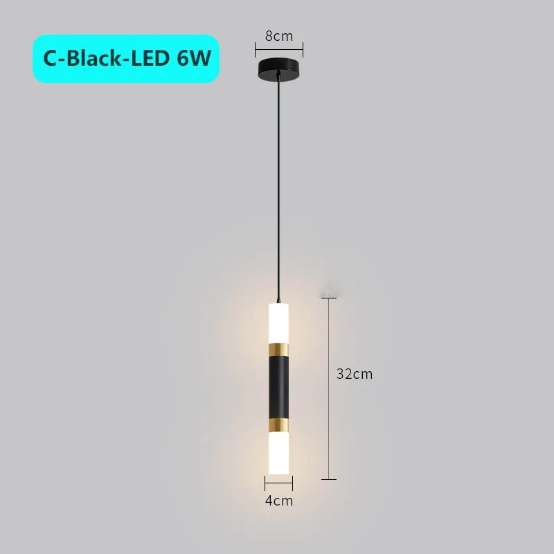 suspension moderne à tube long en led pour décoration intérieure luxe