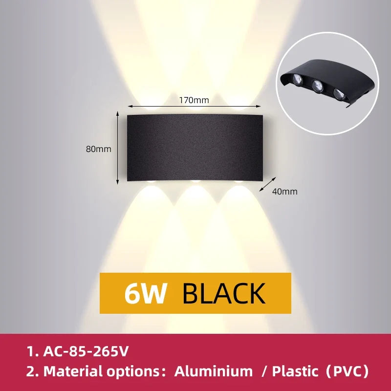 applique murale extérieure led luminaire étanche pour jardin décoratif