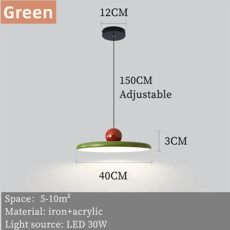 Rétro médiéval Bauhaus soucoupe volante suspension Restaurant salon étude lustre créatif LED lampe de décoration intérieure