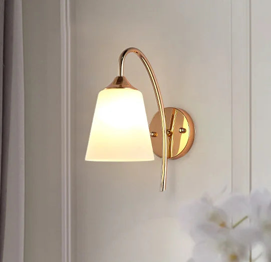 lampe de chevet américaine antique en verre et fer led pour hôtel