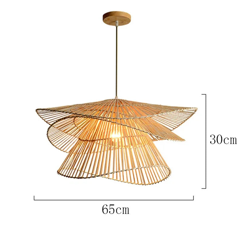 lustre en rotin fait à la main multi-étages moderne créatif