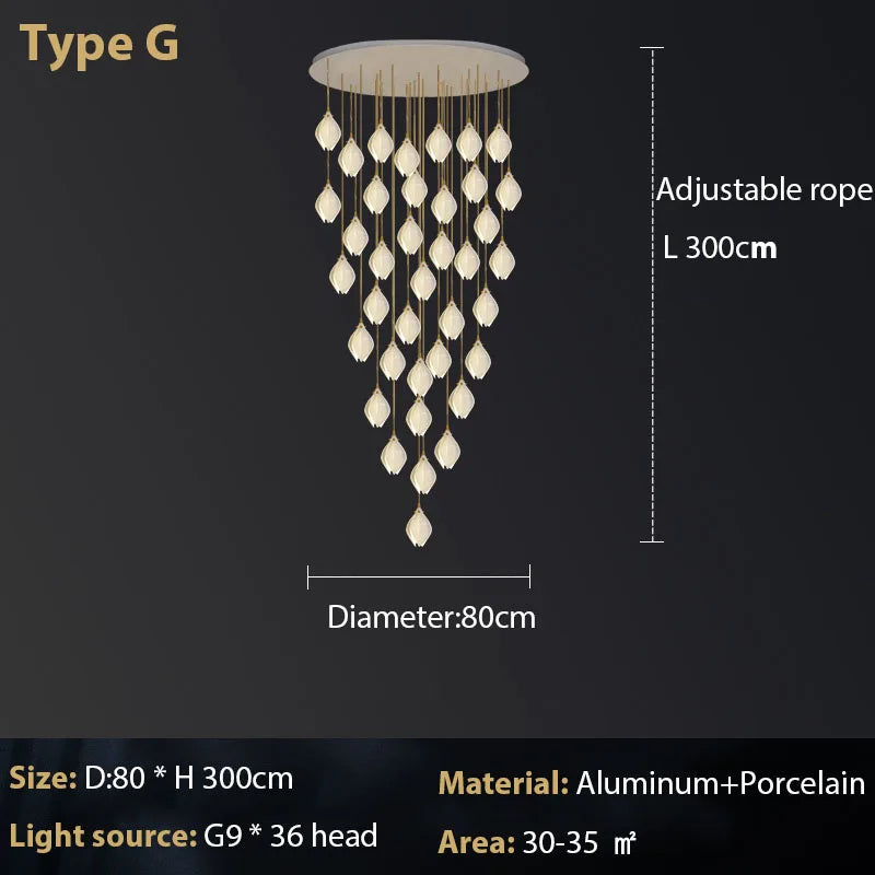 Lustre Magnolia en céramique