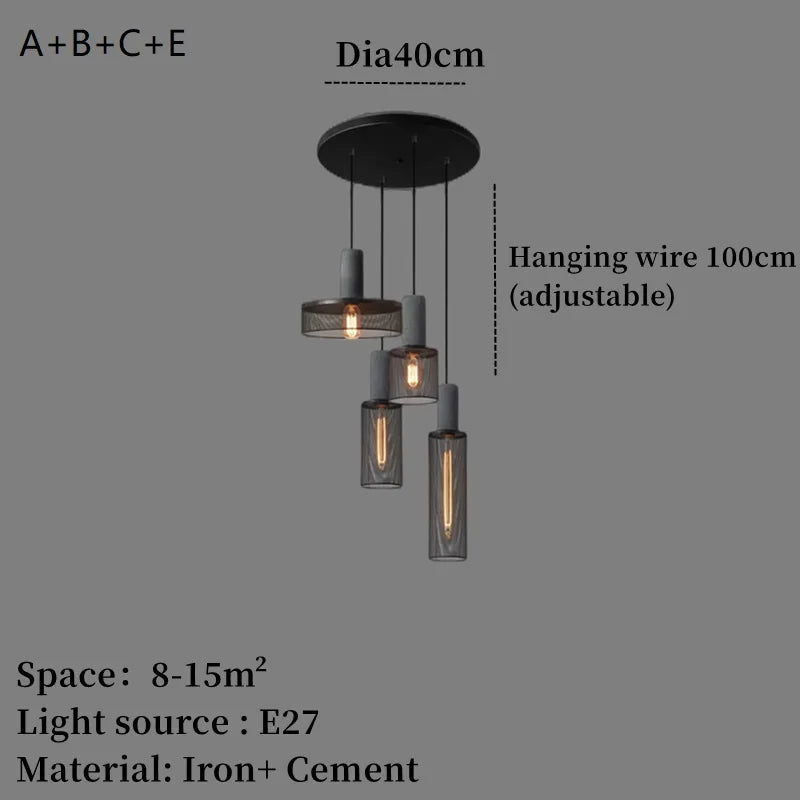 suspension industrielle en béton pour décoration intérieure