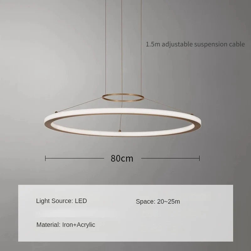 suspension circulaire minimaliste pour intérieur moderne créatif