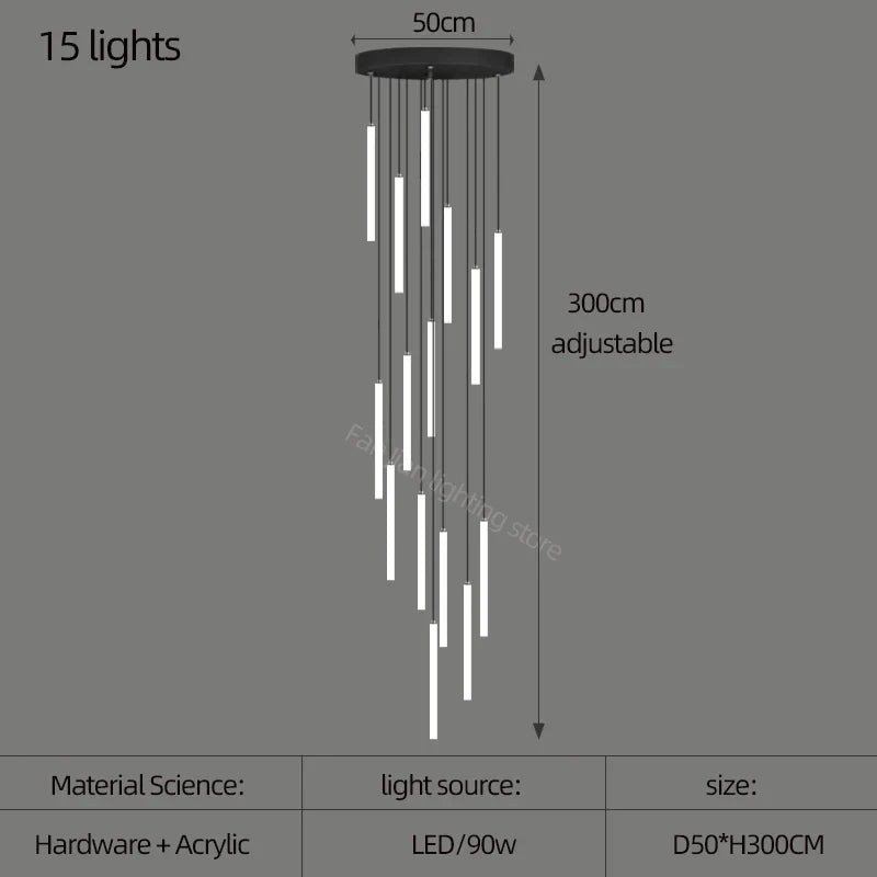 lustre moderne minimaliste de luxe pour duplex