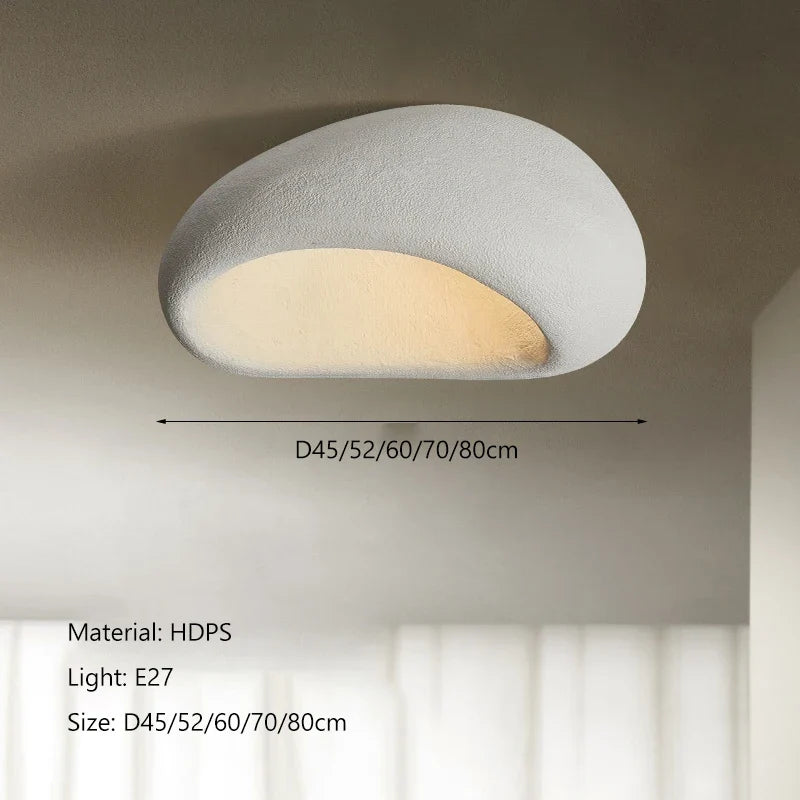 Nordic minimalist Wabi Sabi E27 Led Ceiling Light Modern Japanese Cream style bedroom ceiling light gloss decorative luminaire