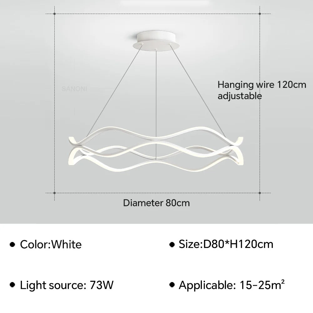 suspension moderne à led pour décoration intérieure élégante et luxueuse
