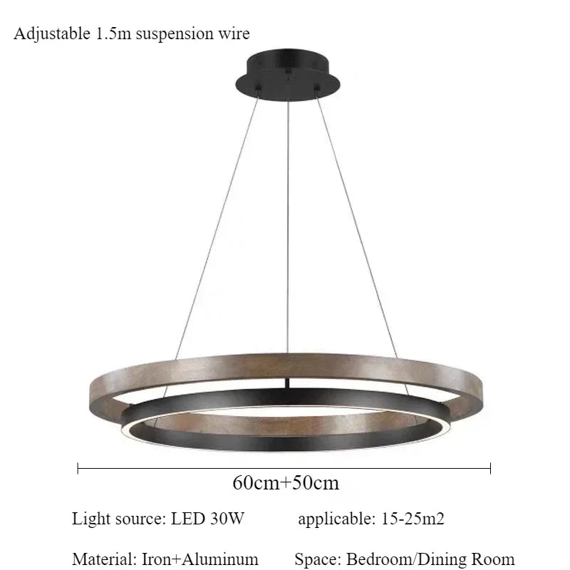 Nordic Rings Chandelier Living Room Decor Home Led Pendant Light Kitchen Island Dining Table Suspension Hanging Lamp