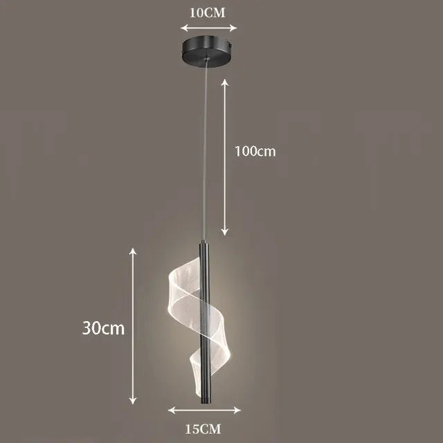 lustre moderne en verre ondulé design géométrique pour décoration intérieure