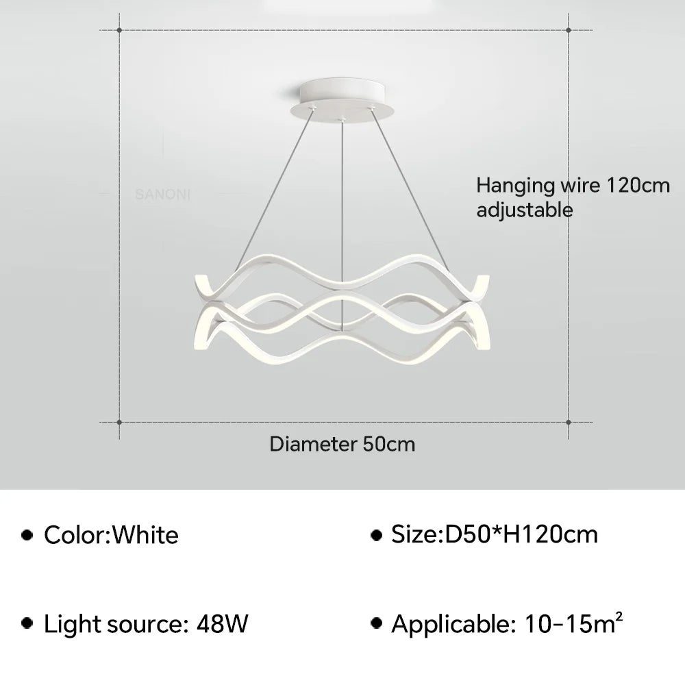 suspension moderne à led pour décoration intérieure élégante et luxueuse