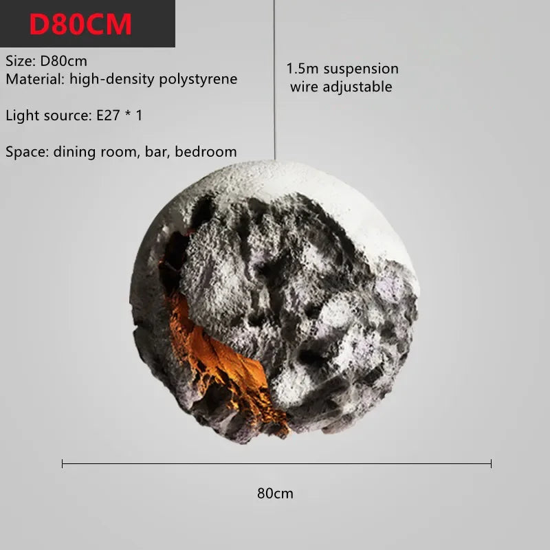 Irregular Planet Wabi Sabi LED Chandelier Restaurant Bedroom Model Room Lighting Creative Exhibition Hall Bar Decor Pendant Lamp