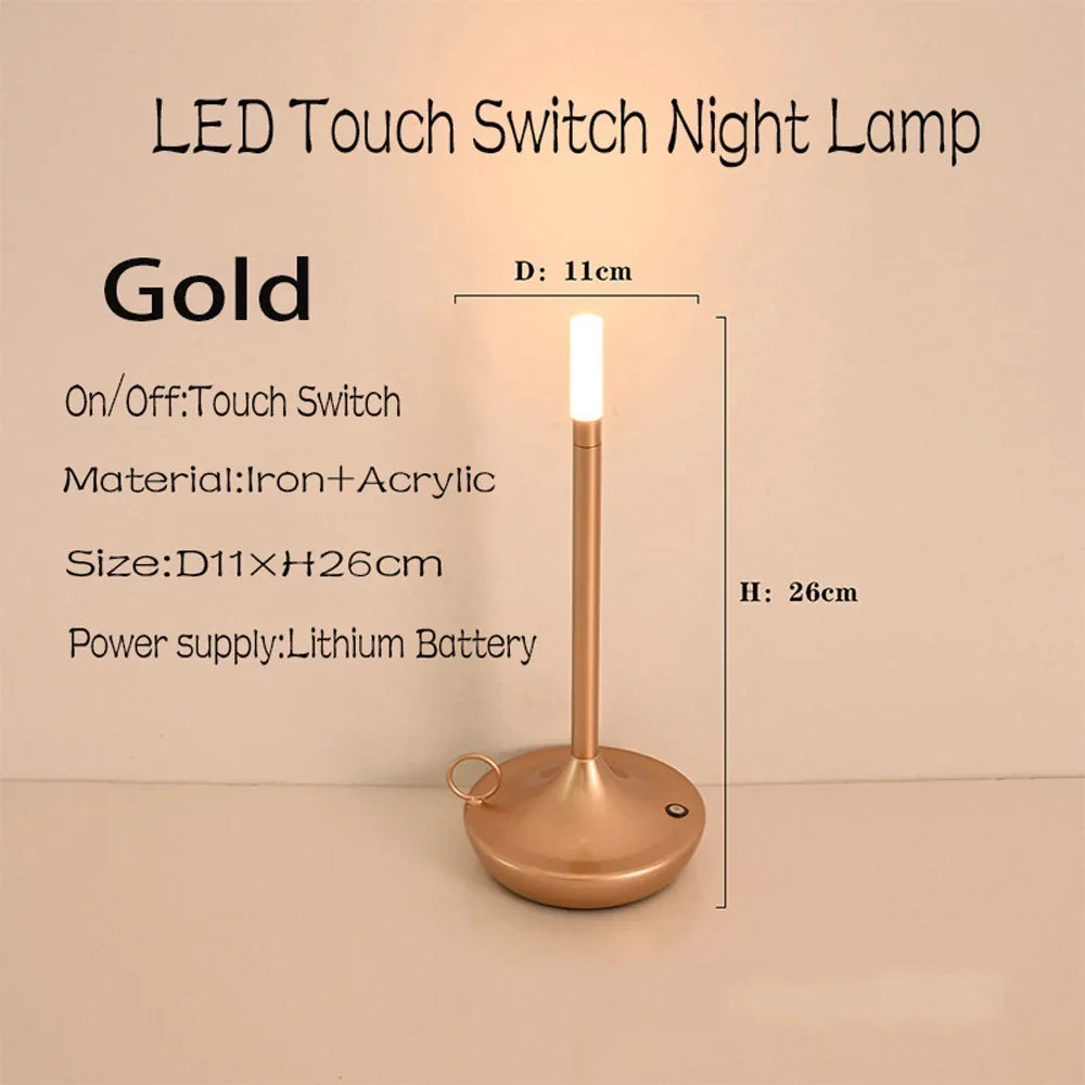 LED bougie lampe de Table de camping-car Rechargeable veilleuse tactile pour la décoration de la maison dîner atmosphère créative lampe de bureau