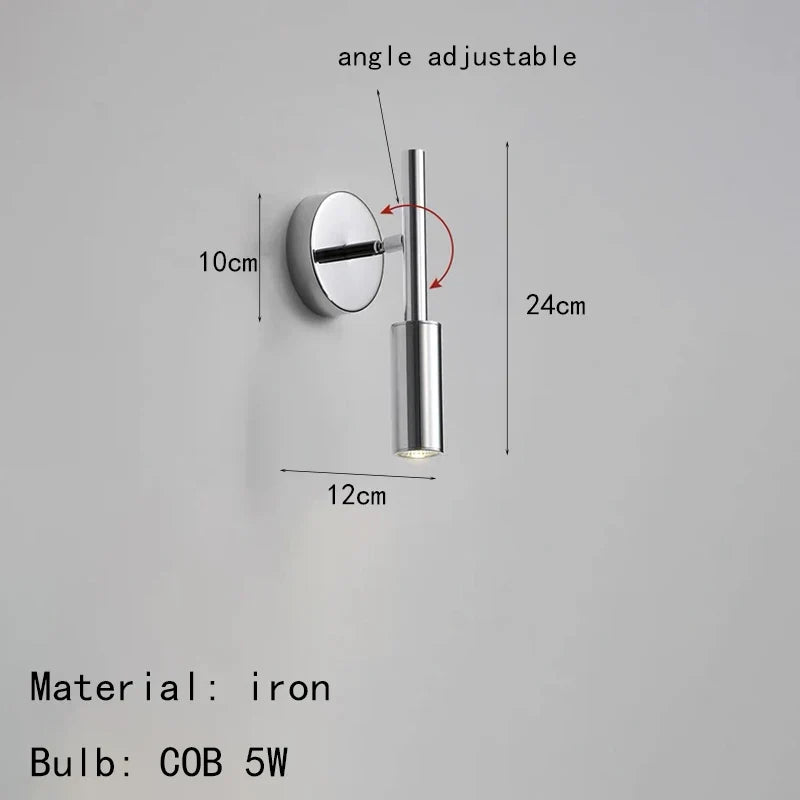 applique murale métal chrome lecture angle réglable