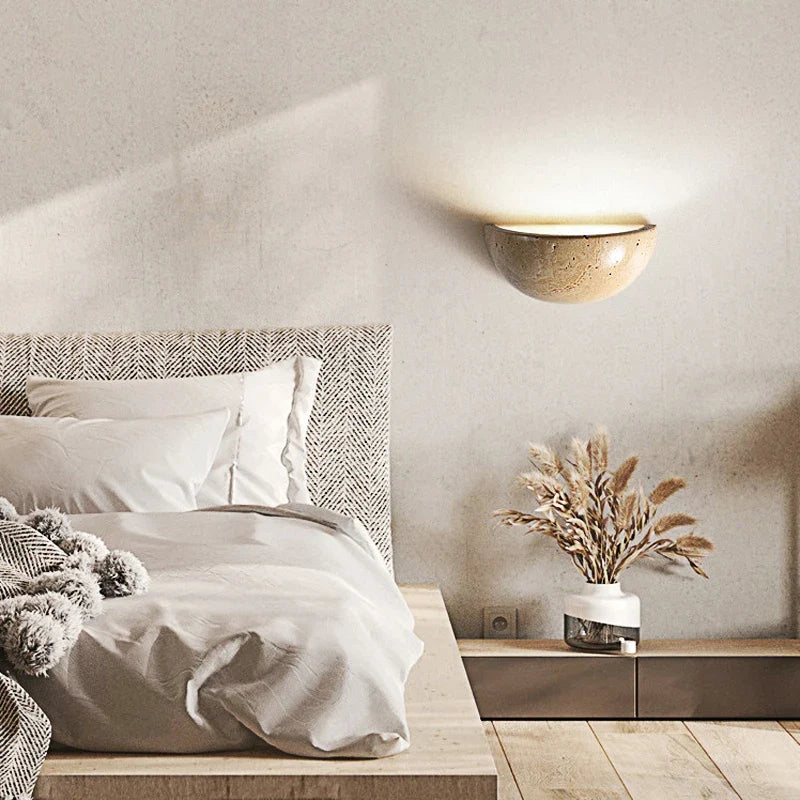 Applique murale moderne en pierre de grotte jaune naturelle Pure