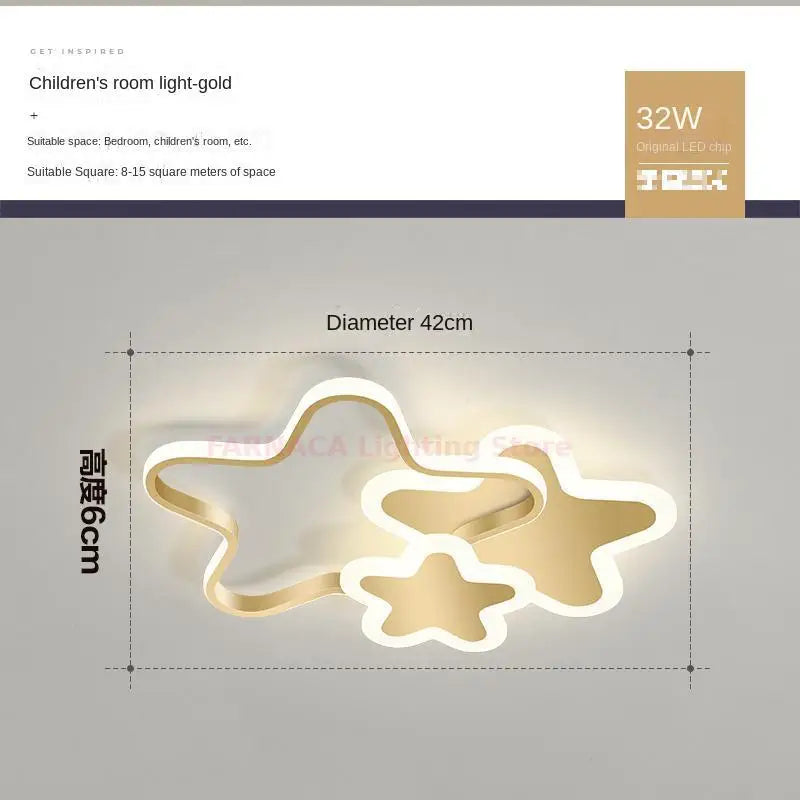 plafonnier moderne en led étoiles pour ambiance chaleureuse et romantique