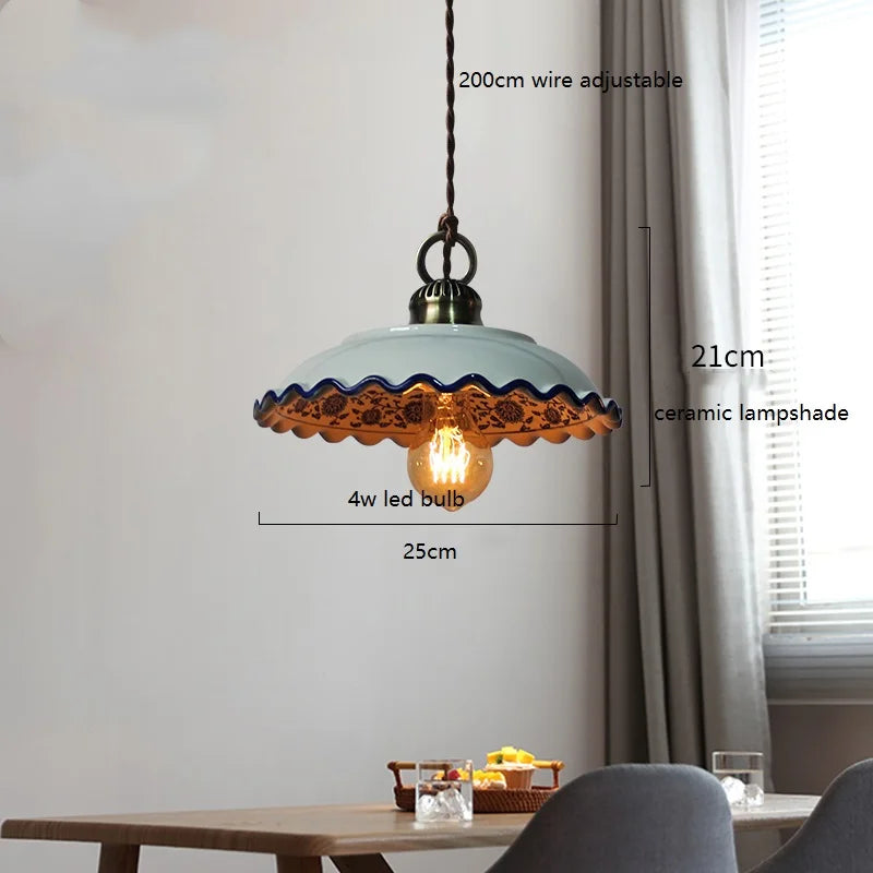 Suspension led en céramique moderne simple
