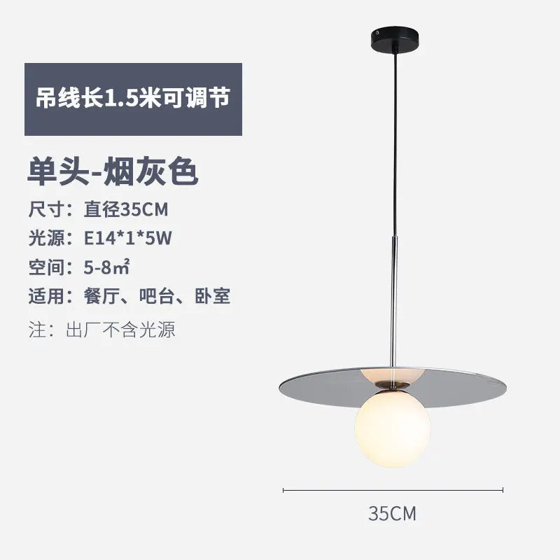 suspension modernes en verre led pour bar restaurant nordique