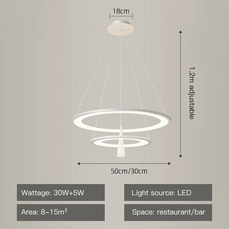 lustre moderne en cercle pour décoration intérieure élégante