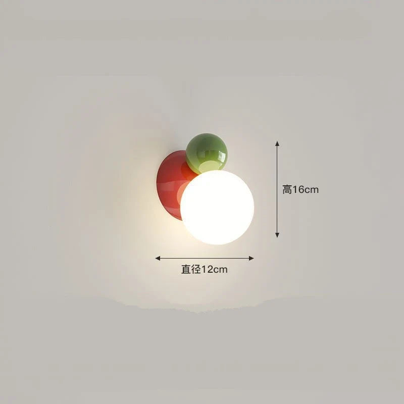 applique murale led en métal avec boule acrylique