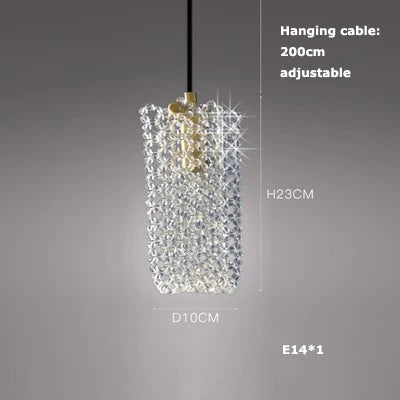 lustre en verre LED avec ceinture en cuir rétro moderne