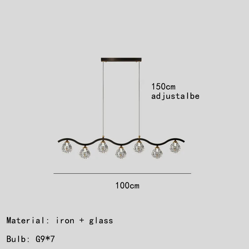 suspension moderne en verre et métal pour intérieur