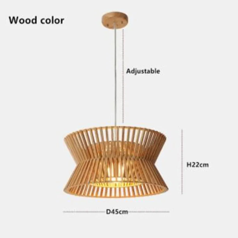 lustre en bois massif style nord-européen pour éclairage intérieur