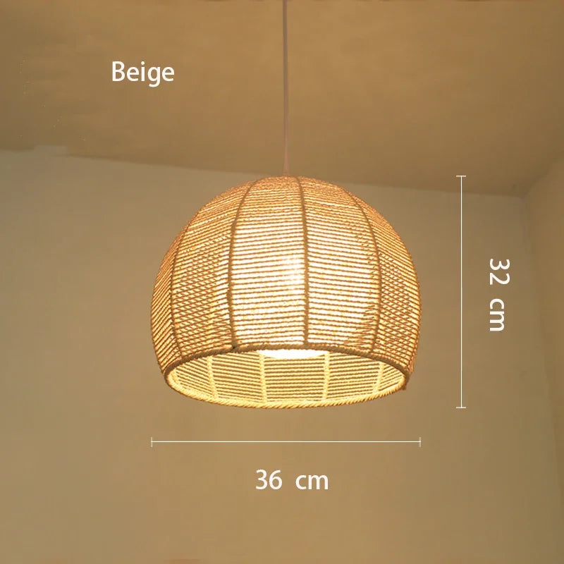 Hand-woven hemp rope chandelier stylish simple bedroom lamp balcony restaurant teahouse homestay decoration chandelier
