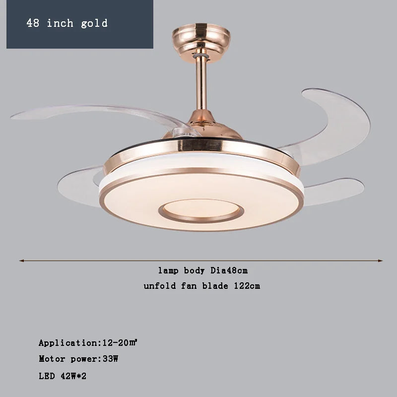 plafonnier led intelligent à pales rétractables design moderne