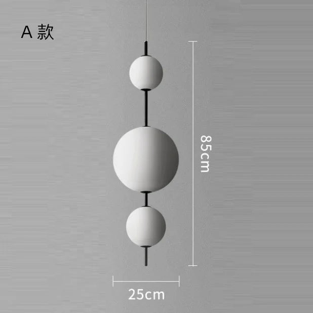 Modern minimalist restaurant chandelier, living room decoration Nordic white glass kitchen island, bedroom lighting chandelier