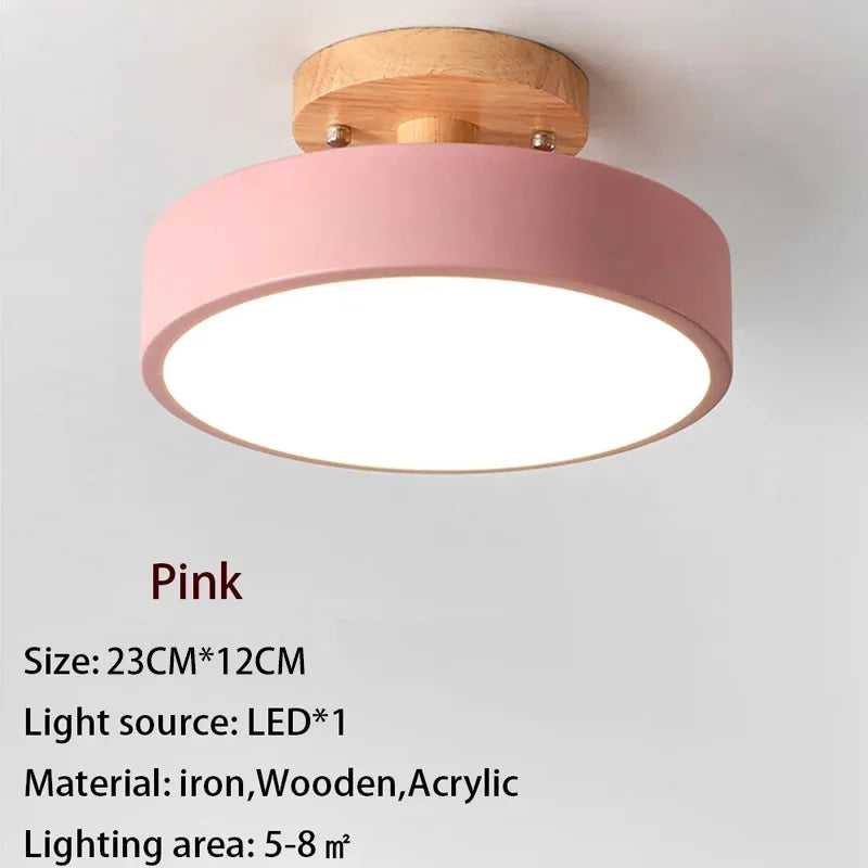 plafonnier LED en bois design nordique pour intérieur élégant