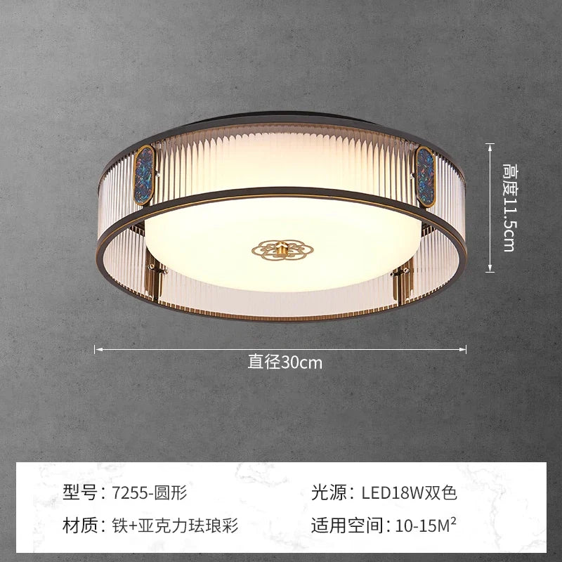 lustre acrylique style chinois antique pour éclairage intérieur