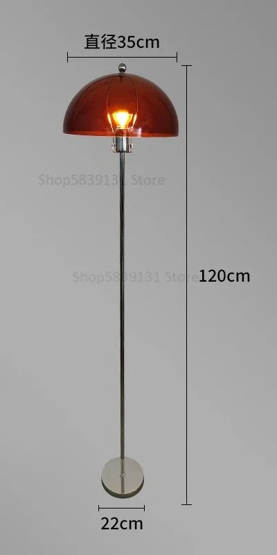 lampadaire led rétro en acrylique avec abat-jour coloré nordique