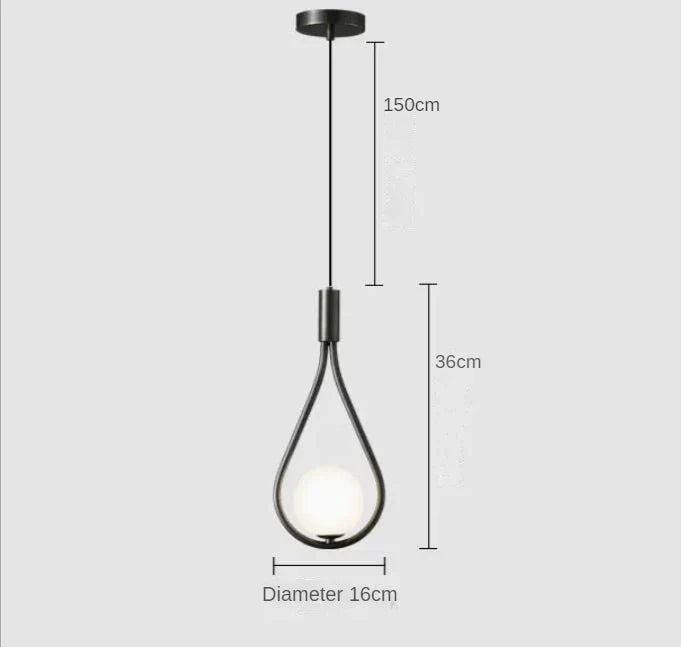 Suspension boule de verre pour chambre à coucher