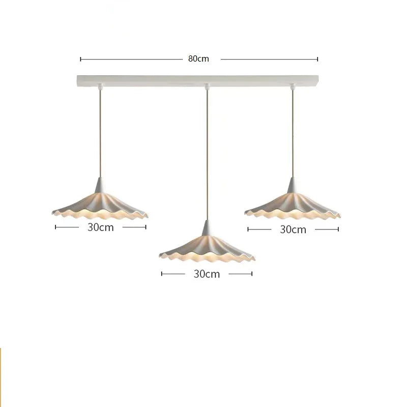 suspension LED 30 cm blanc en céramique style japonais